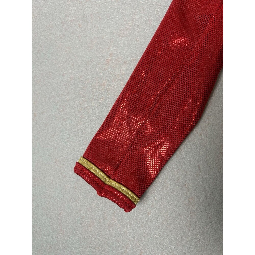Alpha Factor Long Sleeve Red Purple Bling Competition Leotard Size CME Youth M - Picture 5 of 12